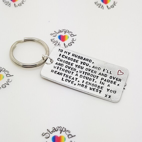 to my husband i choose you keychain
