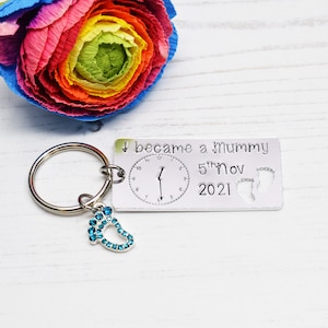 I Became A Mummy With Footprint Keyring