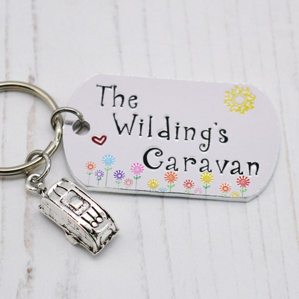 Personalised Caravan Keyring