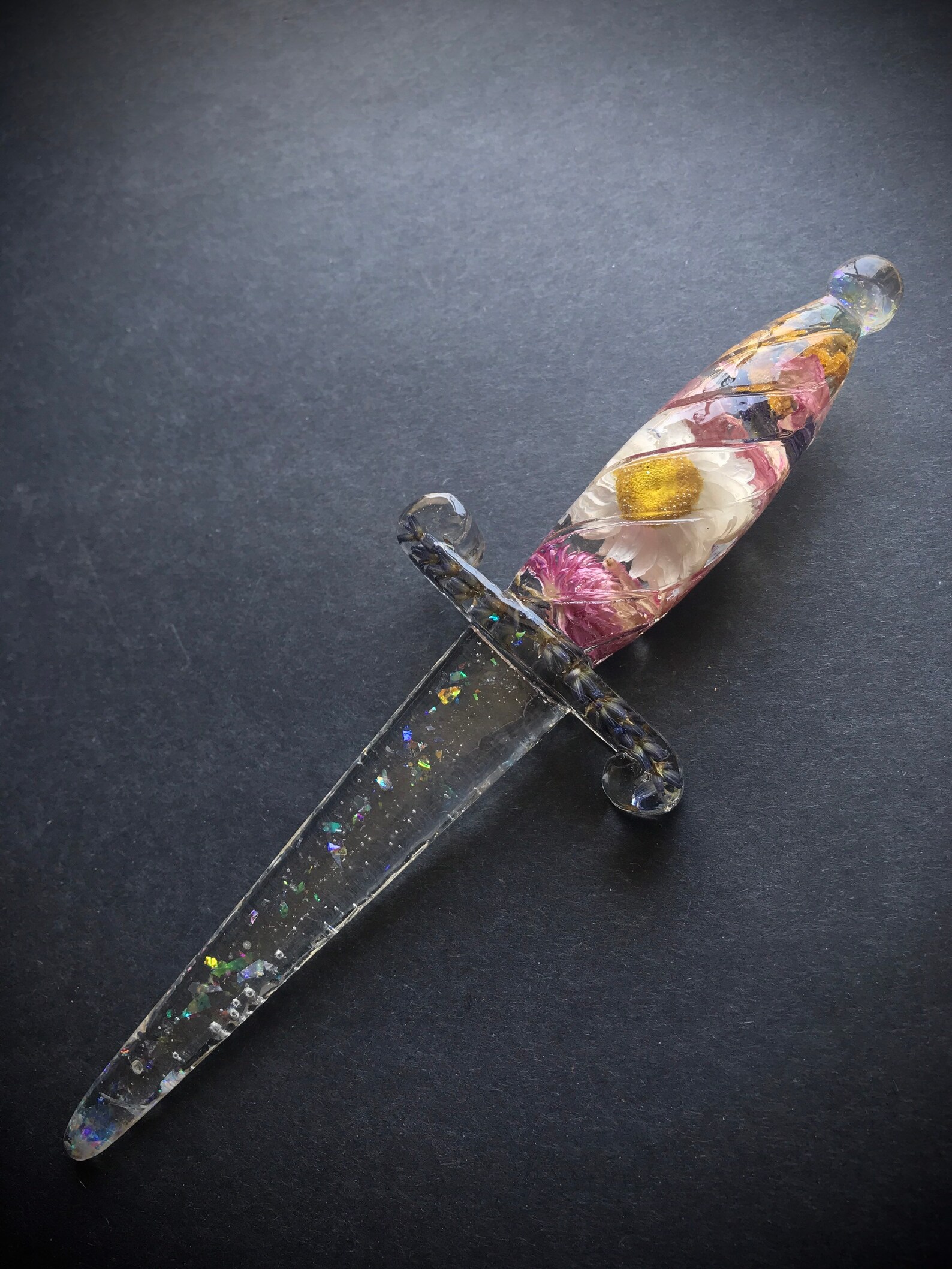 Botanical Dagger Resin Art Preserved Flowers Decorative Etsy