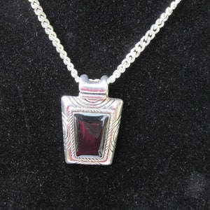 Silver Pendant with Black Stone/Necklace