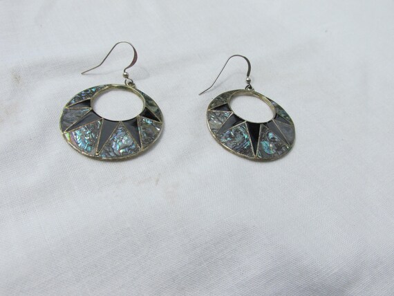 Abalone Dangle Pierced Earrings - image 3
