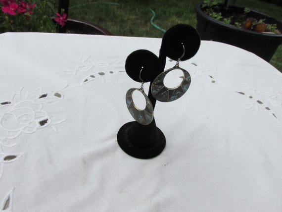 Abalone Dangle Pierced Earrings - image 4