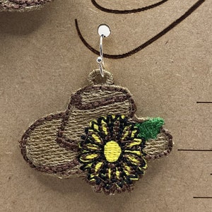 Cowgirl Hat with Sunflowers Earrings FSL