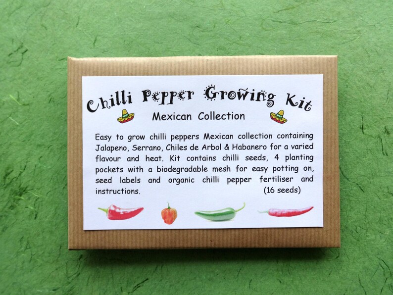 Chilli Pepper Growing Kits Etsy