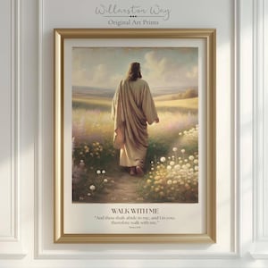 2026 LDS Youth Theme, Walk with Me, Moses 6:34, Jesus Christ Walking Oil Art Print, Young Women Gift, Handout, Room Decor, LDS YW Binder