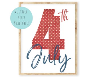 July 4th Printable Wall Art. Vintage Patriotic Wall Art Print. Independence Day Summer Printable.