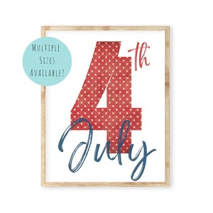 July 4th Printable Wall Art. Vintage Patriotic Wall Art Print. Independence Day Summer Printable.