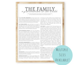 The Family Proclamation Print. LDS Proclamation to the World Art Print. Farmhouse Chalkboard Proclamation Poster. Proclamation Printable.