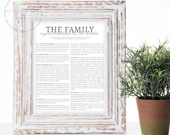 The Family Proclamation Print. LDS Proclamation to the World Art Print. Farmhouse Chalkboard Proclamation Poster. Proclamation Printable.