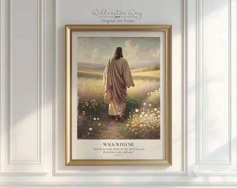 Tema para jóvenes SUD 2026, Camina conmigo, Moisés 6:34, Lámina artística al óleo de Jesucristo caminando, Regalo para mujeres jóvenes, Folleto, Decoración de habitación, Carpeta para mujeres jóvenes SUD
