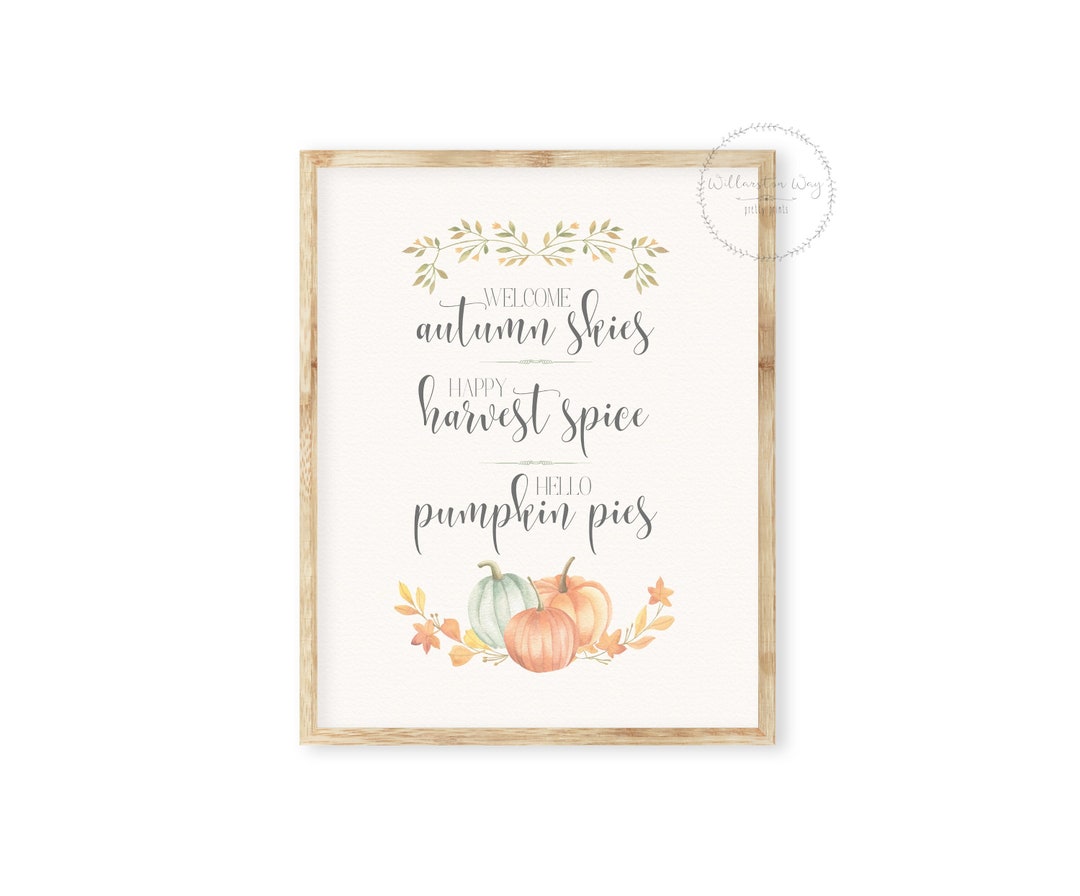 Aquarel Pompoen Herfst Citaat Afdrukbare Art Print Herfst Etsy Nederland