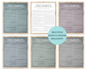 The Family Proclamation Print. LDS Proclamation to the World Art Print. Farmhouse Chalkboard Proclamation Poster. Proclamation Printable.