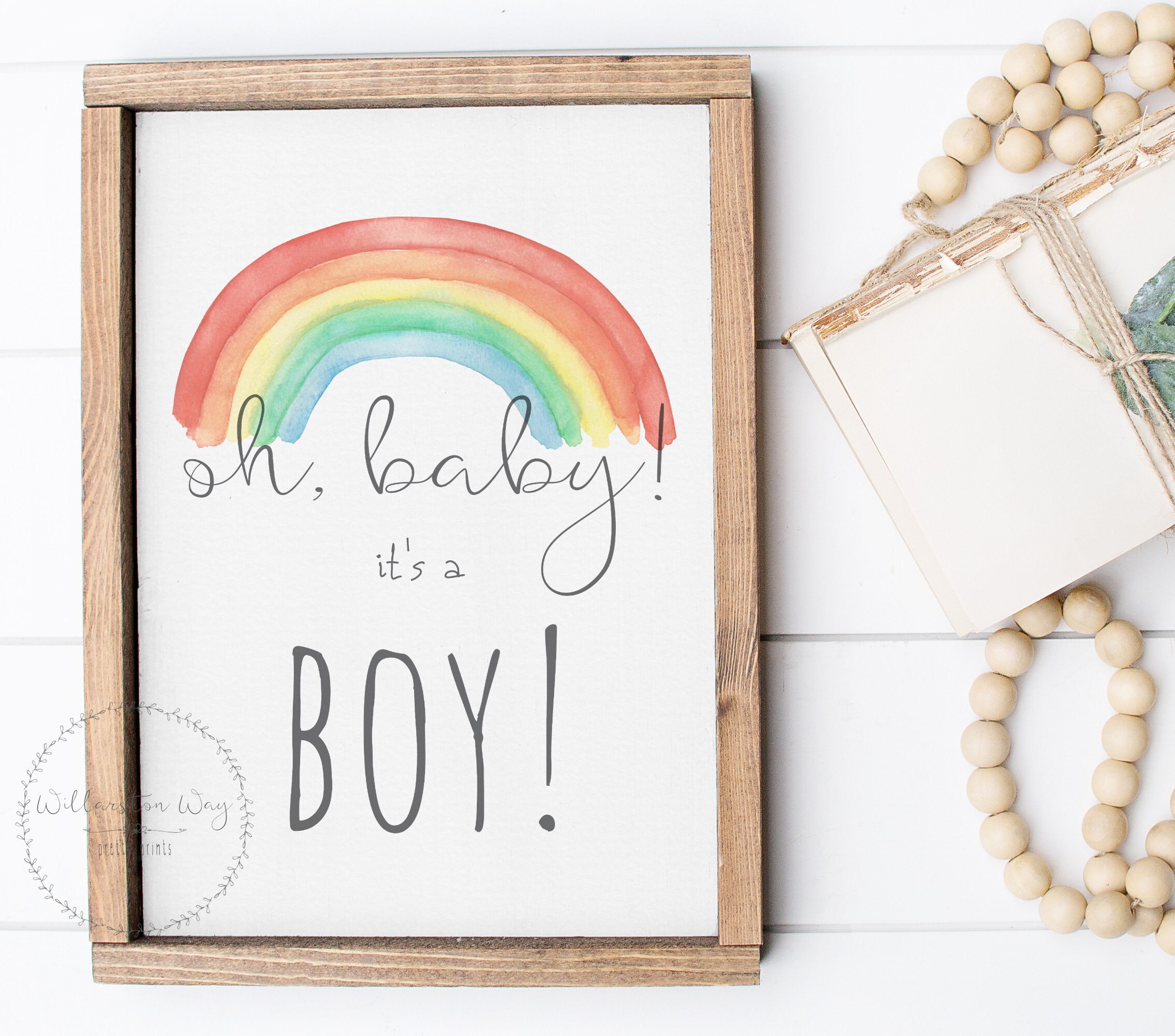 It's a Boy Baby Shower Printable Sign Watercolor | Etsy