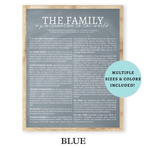 The Family Proclamation Print. LDS Proclamation to the World Art Print. Farmhouse Chalkboard Proclamation Poster. Proclamation Printable.