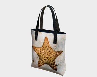 Starfish Tote Bag, Canvas Bag, Fine Art Bag, Yoga bag, Handbag, Shopping bag, Beach bag, Shoulder bag, Market Bag, Travel bag, Book bag