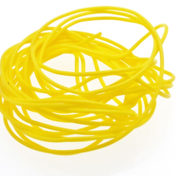 Cordon en caoutchouc creux, cordon en caoutchouc jaune, cordon en tube de silicone, disponible en diamètres de 2 mm et 5 mm