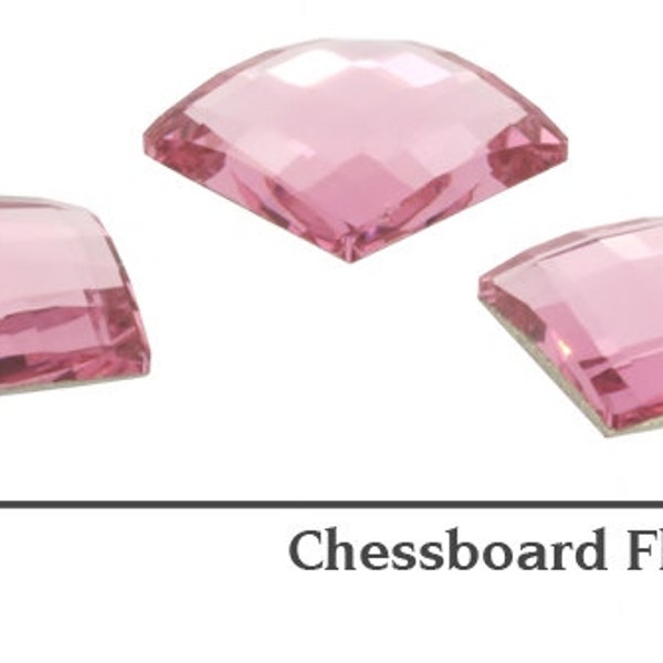 4 pcs Swarovski Crystal Light Rose 2493 8mm Chessboard Flatbacks, Non Hotfix - Crystal Clear, Genuine SWAROVSKI ELEMENTS