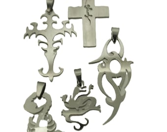 Stainless Steel Men&#39;s Pendants, Stainless Steel men&#39;s charms available in 5 designs sold individually.