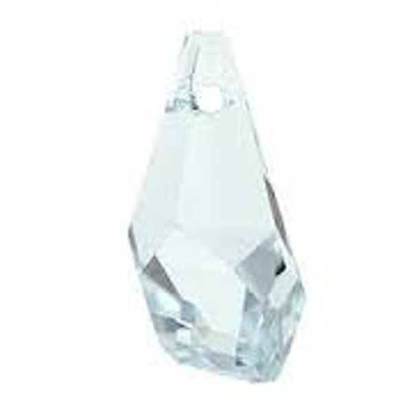 Clearance Sale 2pcs Swarovski Polygon Drop Pendant 6015 17x9mm Light Azore, Genuine Swarovski ELEMENTS