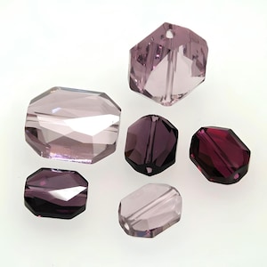 Swarovski 5520 Graphic Crystal Beads, in 12 & 18mm Colours Amethyst, Light Amethyst and Wine Burgundy Beads