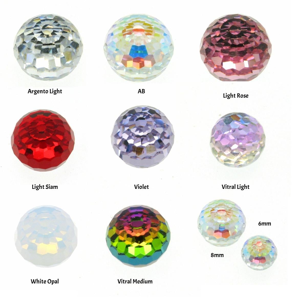 Swarovski 4969 Round Flatback Foiled Stone Crystals. Genuine