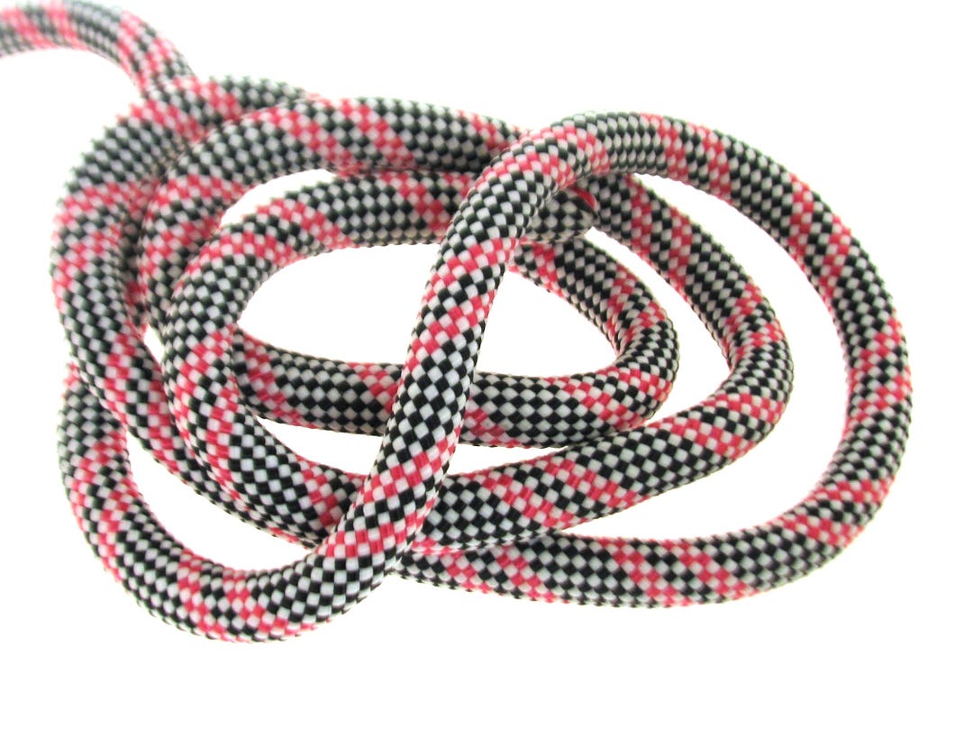 10mm Rope Cord, Chess Pattern in Fuchsia Black and White Cord, Braided ...