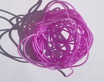 Rubber Cord Hollow, Light Purple Rubber Cord, Silicone Tube Cord, Available in 2mm and 5mm Diameter