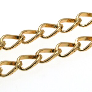Chaînes torsadées en aluminium Curb Chains, Gold Color, Anodized Aluminum Chain, Link: environ 8.2mm x 13.5mm x 1.8mm , Vendu par mètre