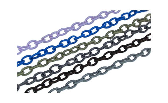 Fabric Chain, Twisted Chain,  Light Weight Silk Cord Covered Chain, 6 colours available Link: about 8 x 12mm x 1.0mm thick ,Sold per 1 Yard