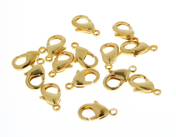 Small Gold Lobster Clasp (7x12mm, 10 Pieces)