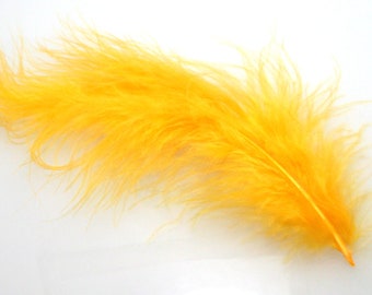 Orange Marabou Feathers, Sold in Packs of 10 or 50 pieces, 150mm ( 5.90 inches ) Long