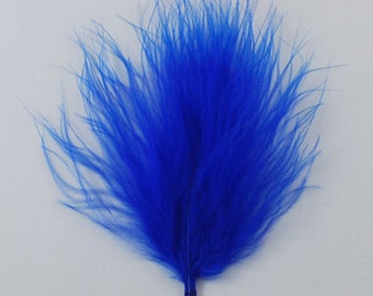 Blue Fluffy Marabou Feathers, Sold in Packs of 10 or 50 pieces, 50mm ( 2 inches ) Long