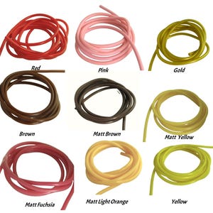 5mm Diameter Hollow Rubber Cord, Synthetic PVC Rubber Tubing, Available in 9 colours. Sold per meter