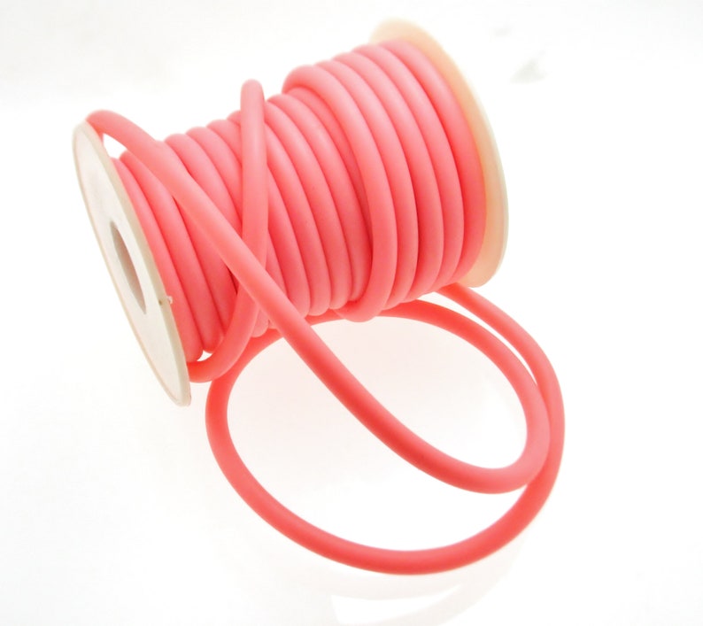 Pink Rubber Cord 5mm Hollow Tubing Rubber Cord Silicone Tube | Etsy