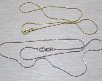 Dainty Sterling Silver Diamond Cut Chain Rhodium Plated or Gold Plated, Italian Made Silver Chain, Rhodium Plated Silver Chain
