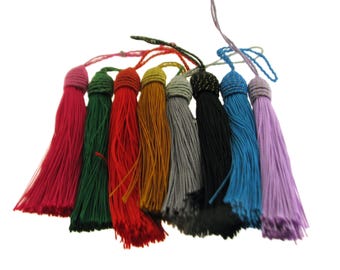 Tassels Silky 90mm 3.5 inches. High Quality Silky Tassels. Available in 8 colours. Sold per Piece