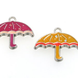 Umbrella Charm, Zinc Alloy enameled  Umbrella Charm Pendant,  27 X 26mm Sold Per Piece or Packs of 4
