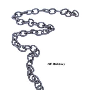 May include: A dark gray chain made of metal links. The chain is about 18 inches long and is perfect for adding a touch of industrial style to your home decor.