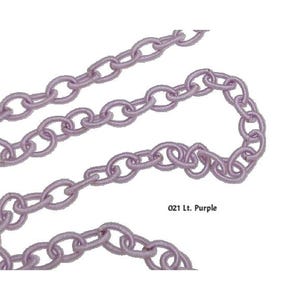 May include: A light purple chain made of fabric. The chain is looped and twisted, showing the texture of the fabric. The text "021 Lt. Purple" is visible in the image.