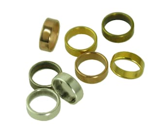 Tube Beads, Brass Tube Beads. Climbing Cord Tube Bead, Brass Slider 12 x 4mm, Hole 10mm. Available in 4 Finishes Sold in packs of 4 Pieces