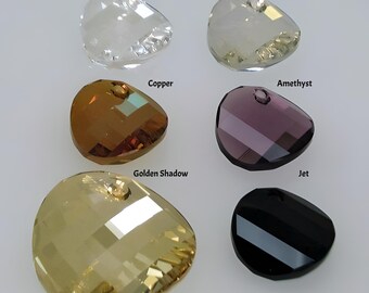 Swarovski® 6621 Faceted Round Twist Pendant, Available in 6 Colours and 2 sizes 18mm & 28mm Genuine Swarovski ELEMENTS, Sold Individually