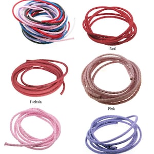 4mm Round Braided PU Sheepskin Leather Cord, Imitation Leather Cord, PU cord Sold in 1 & 5 meter Lengths. 5 colours in Stock