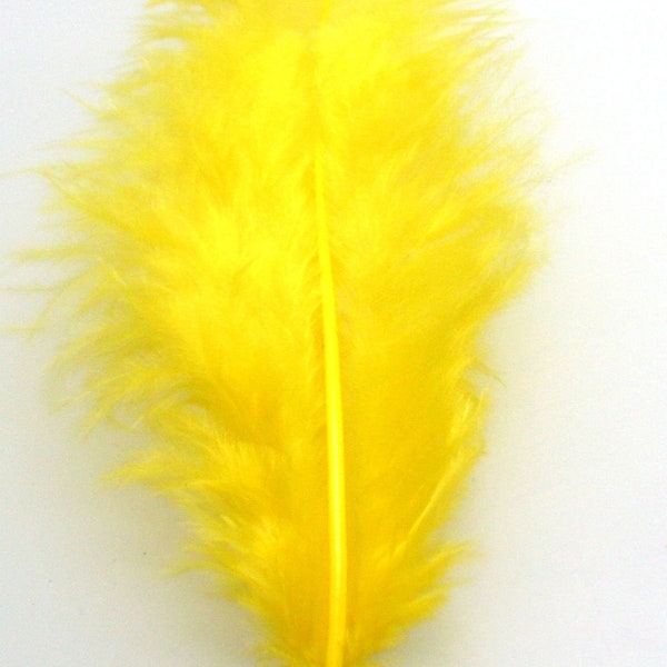 Yellow Feathers, Sold in Packs of 10 or 50 pieces, 150mm ( 5.90 inches ) Long