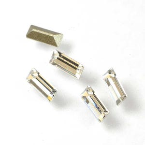 Baguette di strass 4500/4501 Baguette di cristallo Swarovski, in 3 misure 3 x 2 mm 4 x 2 mm e 7 x 3 mm Pietre fantasia argentate in confezioni da 6 e 24 pezzi