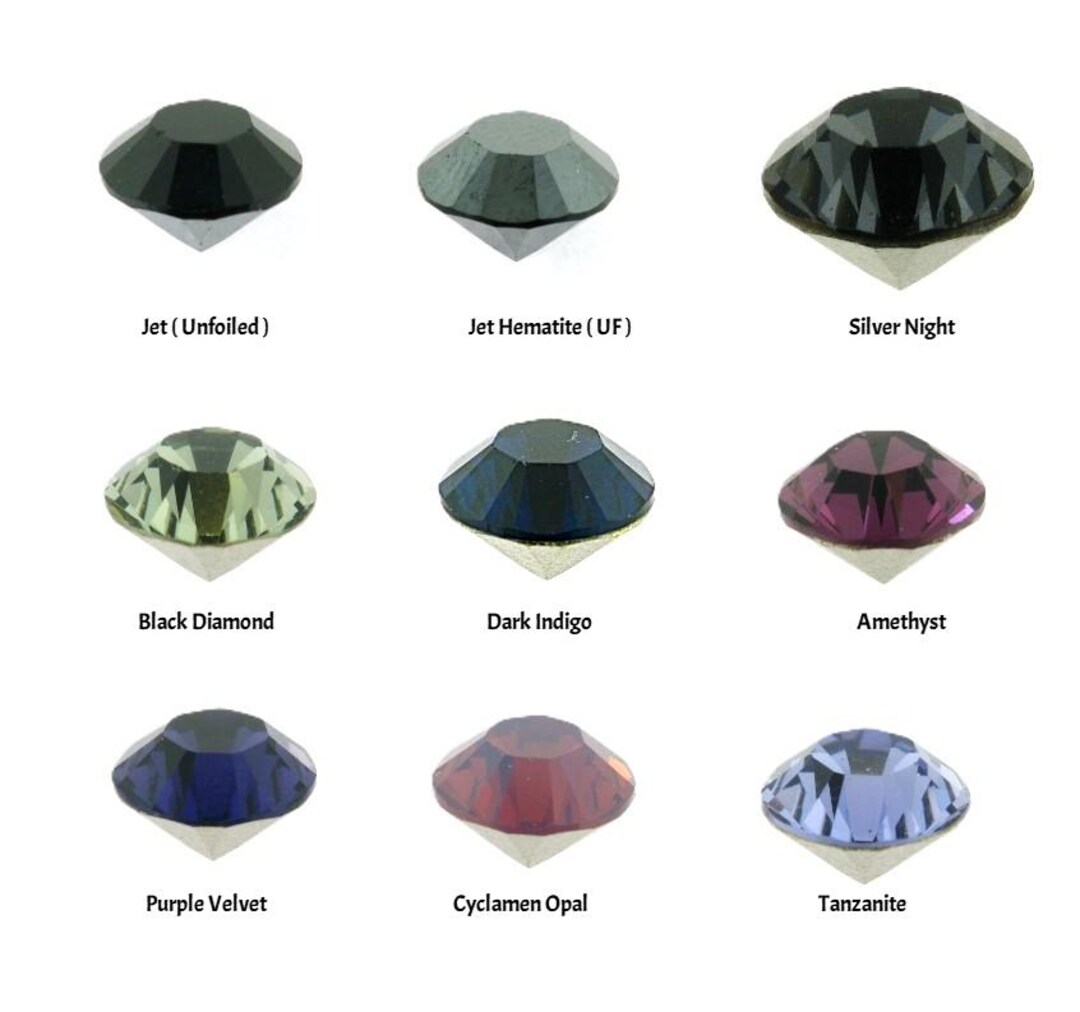 Swarovski SS39 1088 ( 1028 ) Crystal Chaton's, Black & Purple