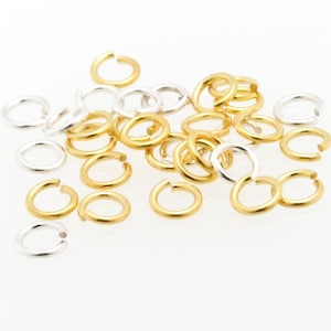 10 Pcs. Sterling Silver 4mm 18 Gauge open Jump Rings, Gold Plated Jump Rings, Int Diameter 4mm Ext Diameter 6mm