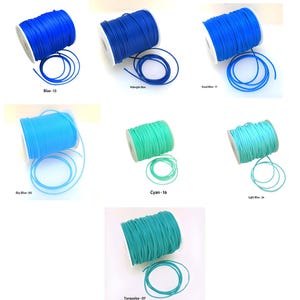 2mm Hollow Rubber cord in Blue Shades , 2mm Rubber Tubing, Silicone Tube Cord, Available in 7 Shades of Blue colours, Sold in 5m Bundles.