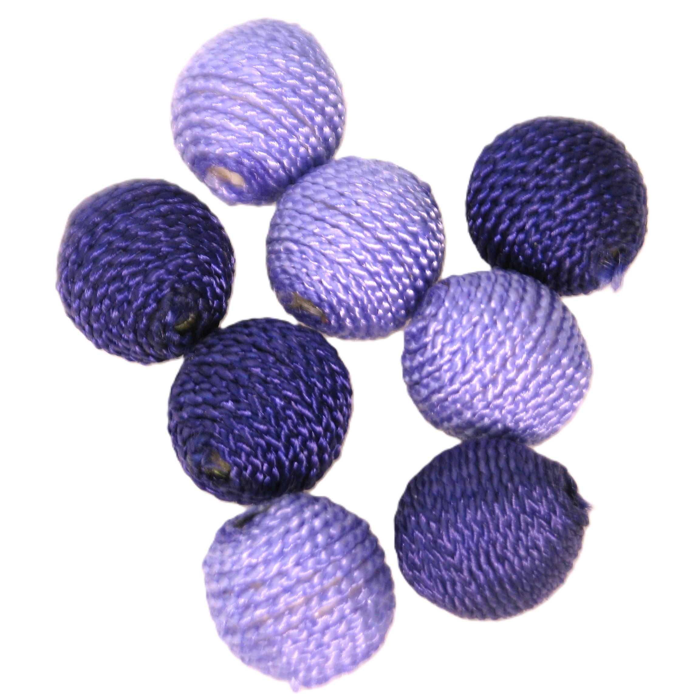 ファイバーラップアクリルビーズ、15 mm ラウンドラップビーズ