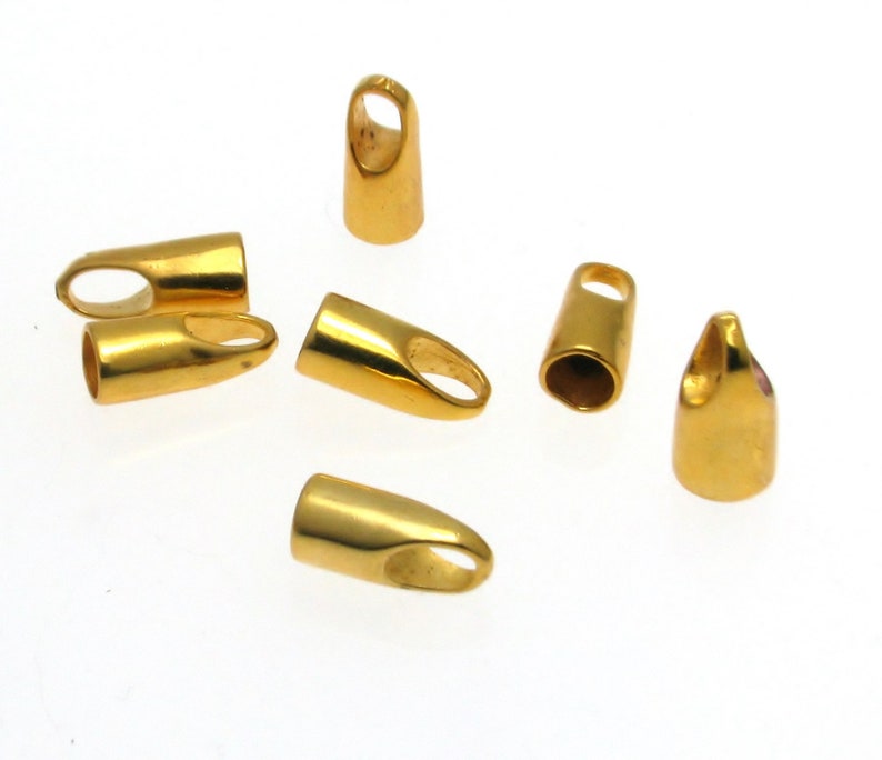 Gold Cord Ends for 5mm Cord Brass Ends Gold Color Glue on Etsy